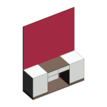 Modern TV Console with Tall Back Panel and Side Storage Cabinets – 3D Model