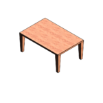 Modern Wooden Bench – Rectangular Wood Table 3D Model for Revit and CAD